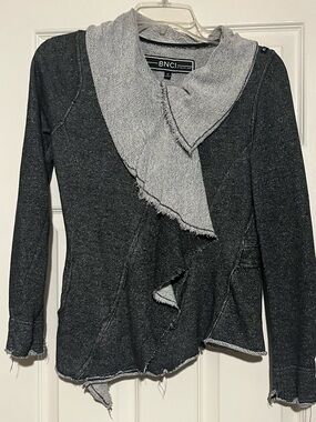 BNCI Two-Tone Gray Asymmetrical Zip jacket